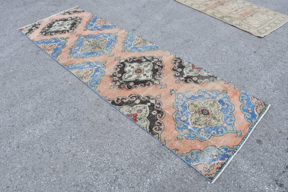 Vintage Turkish Runner rug 3 x 9.4 ft