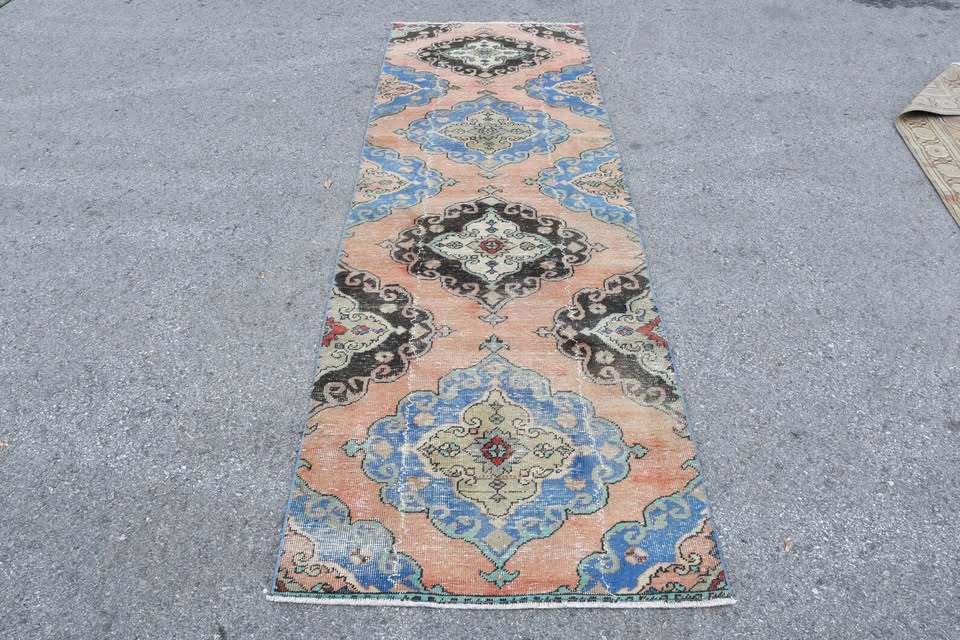 Vintage Turkish Runner rug 3 x 9.4 ft