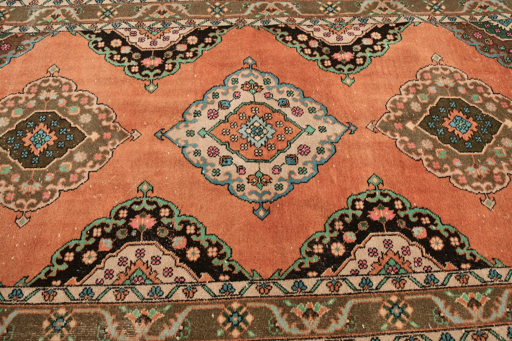 Vintage Turkish Accent Area rug 4.9 x 13 ft