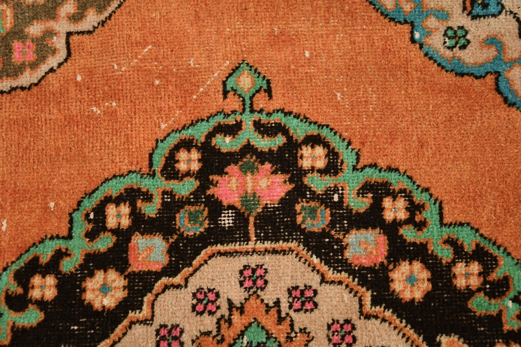 Vintage Turkish Accent Area rug 4.9 x 13 ft