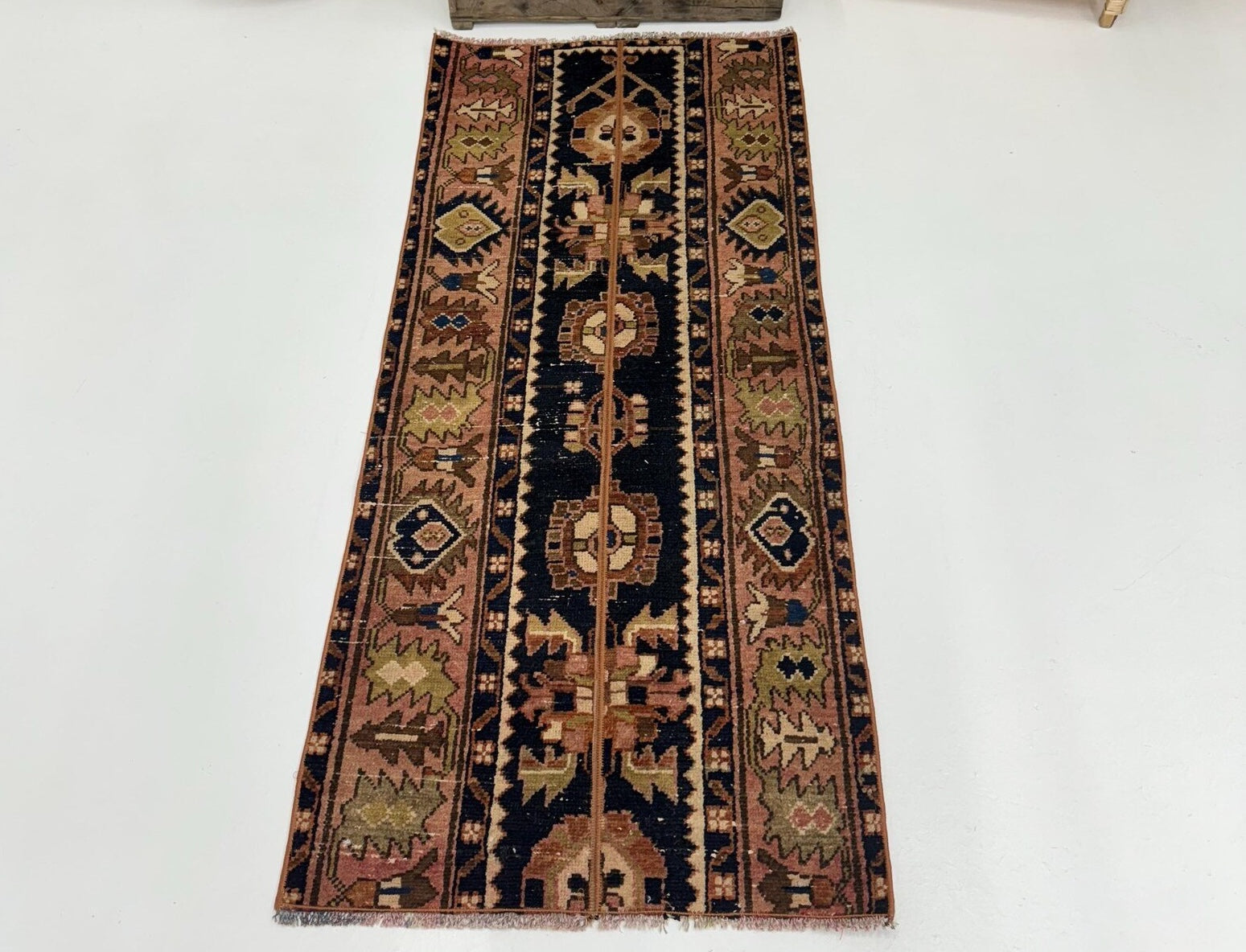 Vintage Turkish Runner Rug 2.1 x 4.7 ft
