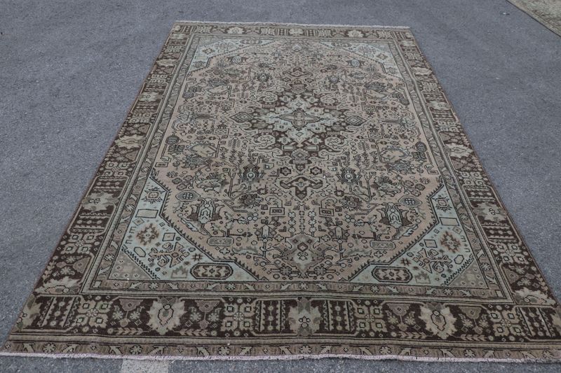 XL Vintage Persian Accent Area Rug 6.2 x 9.6 ft