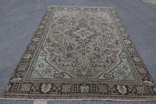 XL Vintage Persian Accent Area Rug 6.2 x 9.6 ft