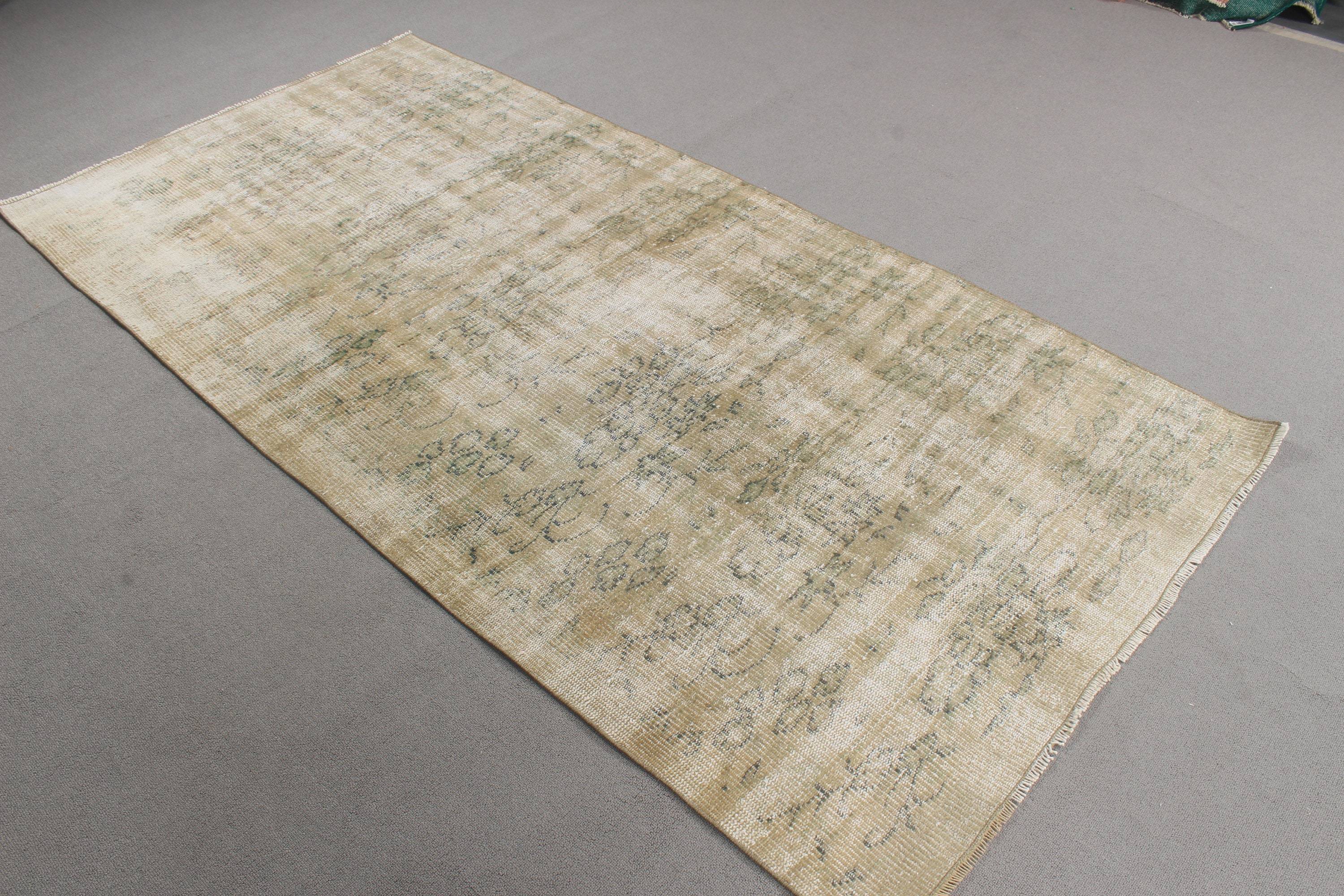 Vintage Turkish Accent Area rug 3.6 x 7.3 ft