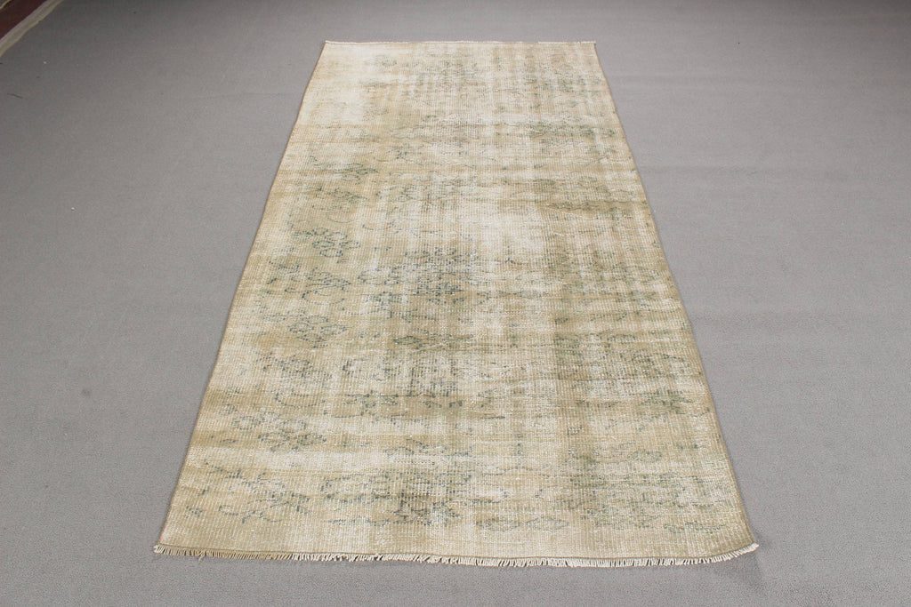 Vintage Turkish Accent Area rug 3.6 x 7.3 ft