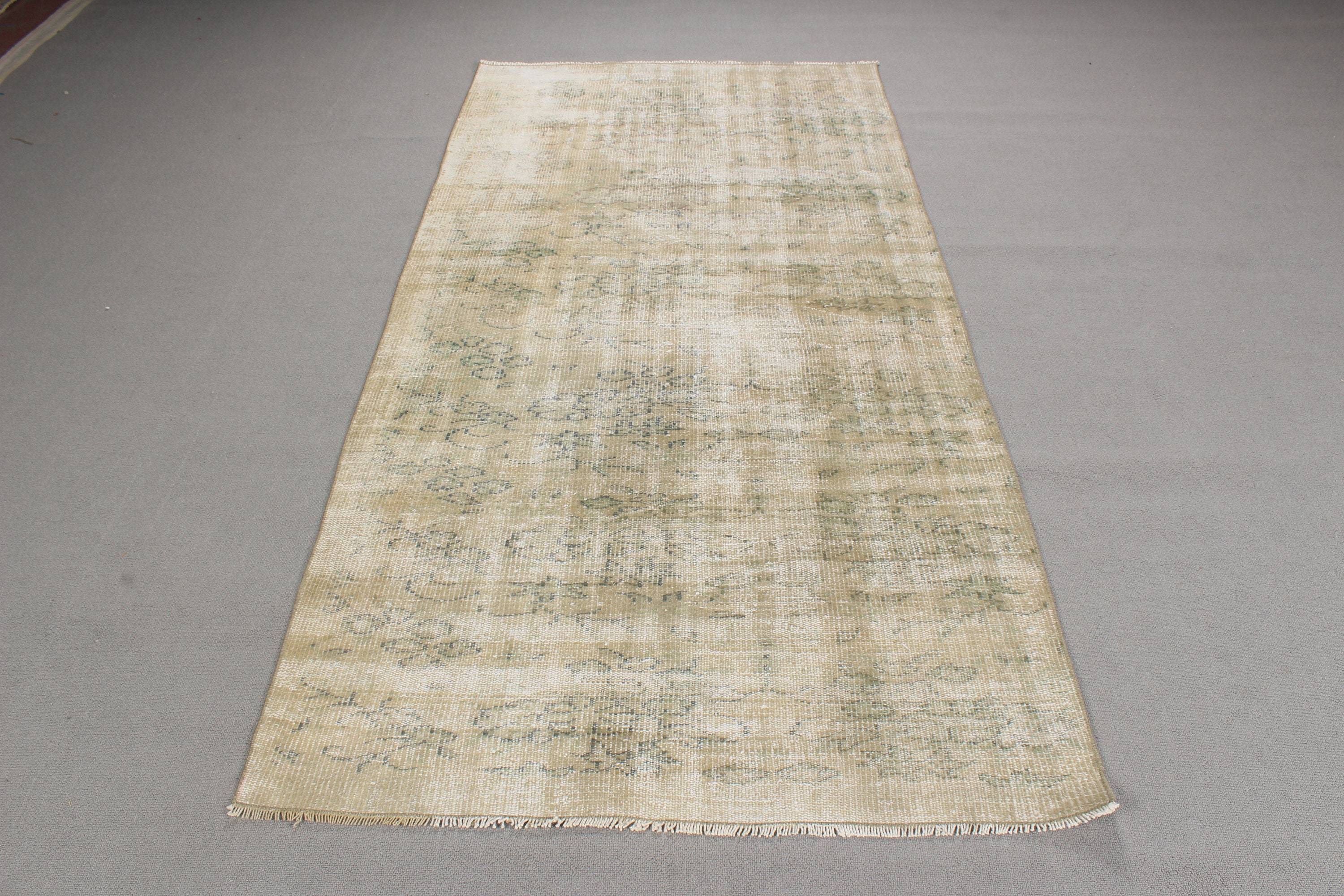 Vintage Turkish Accent Area rug 3.6 x 7.3 ft