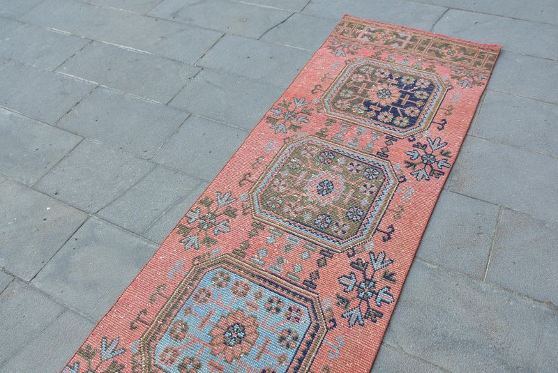 Vintage Turkish Runner Rug 2.5 x 11.4 ft