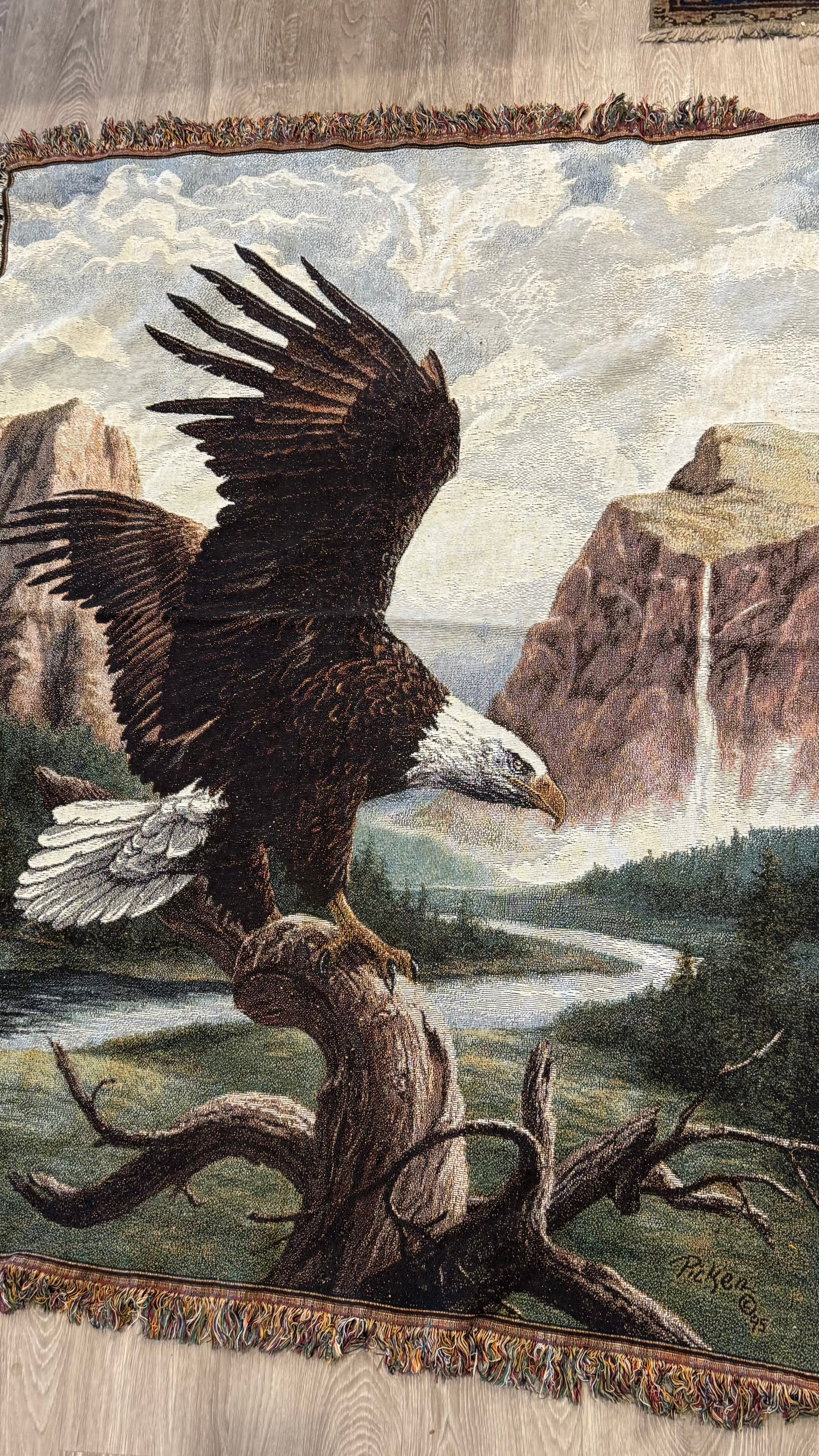 Golden Eagle Tapestry Blanket