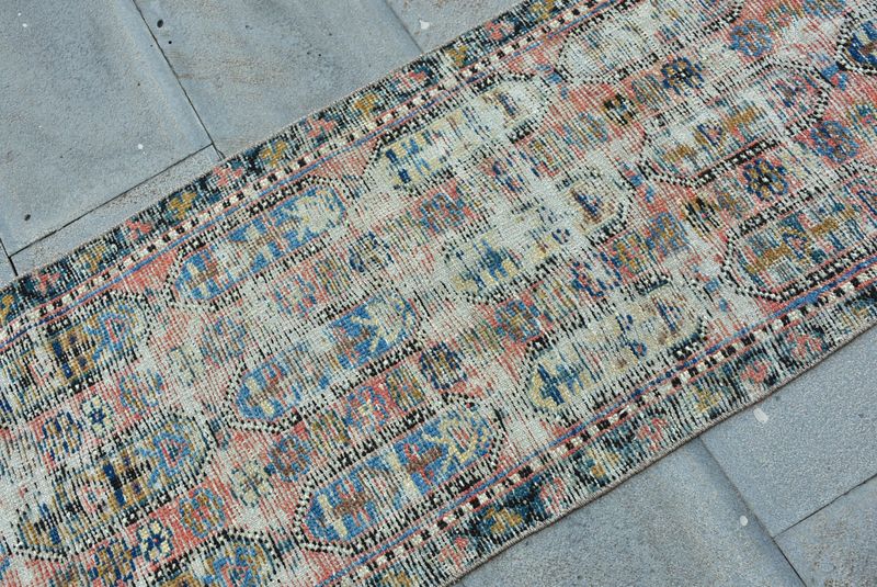 Vintage Turkish Runner Rug 1.9 x 8.4 ft
