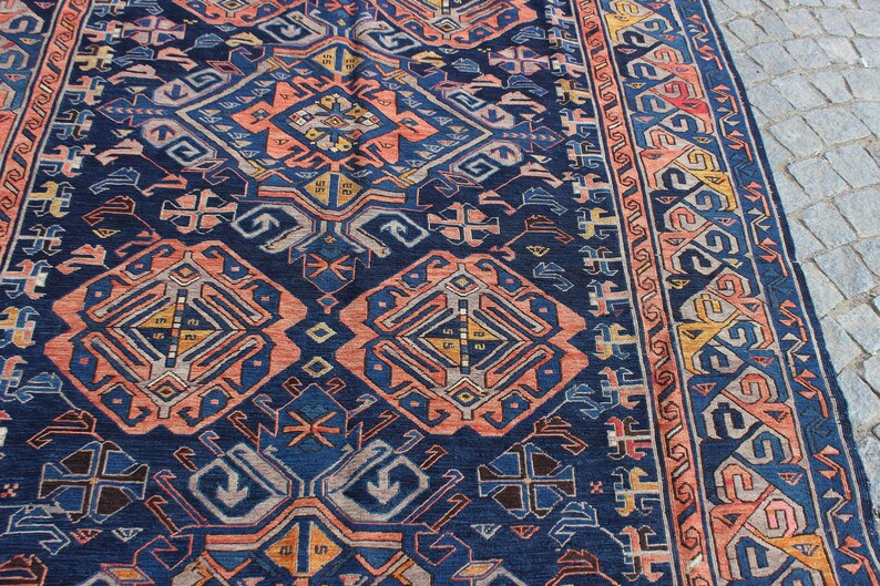 XL Vintage Soumak Accent Area Rug 5.5 x 12.1 ft