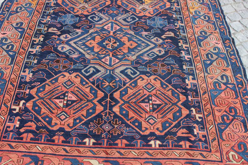 XL Vintage Soumak Accent Area Rug 5.5 x 12.1 ft