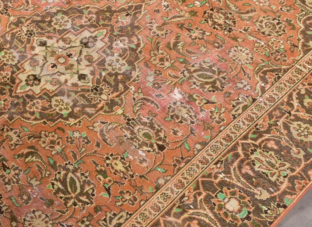 XL Vintage Persian Accent Area Rug 5.9 x 8.7 ft