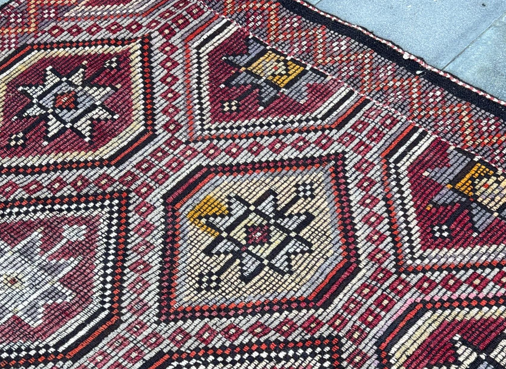 XL Vintage Turkish Accent Area Rug 4.8 x 10.2 ft