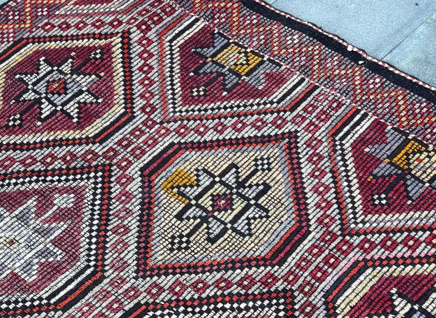 XL Vintage Turkish Accent Area Rug 4.8 x 10.2 ft