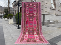 Vintage Turkish Accent Area rug 4.2 x 9.8 ft