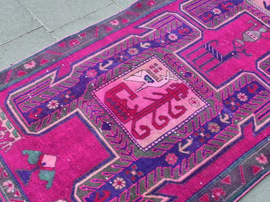Vintage Persian Runner Rug 2.9 x 9.9 ft
