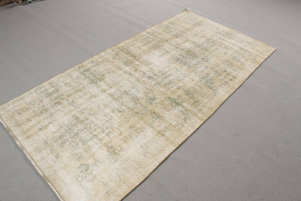 Vintage Turkish Accent Area rug 3.6 x 7.3 ft