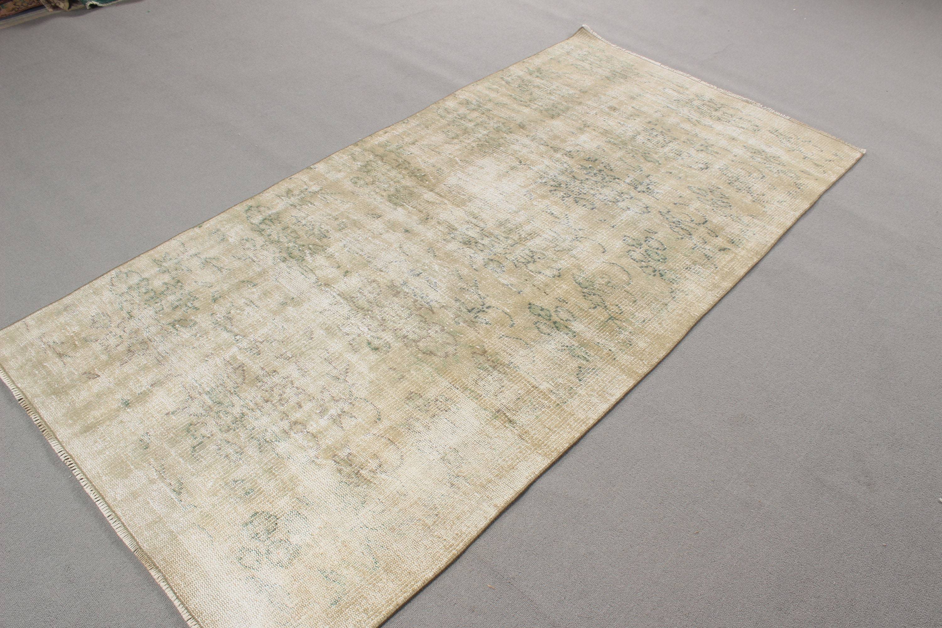Vintage Turkish Accent Area rug 3.6 x 7.3 ft