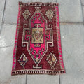 Vintage Turkish Mini Rug 1.5 x 2.5 ft