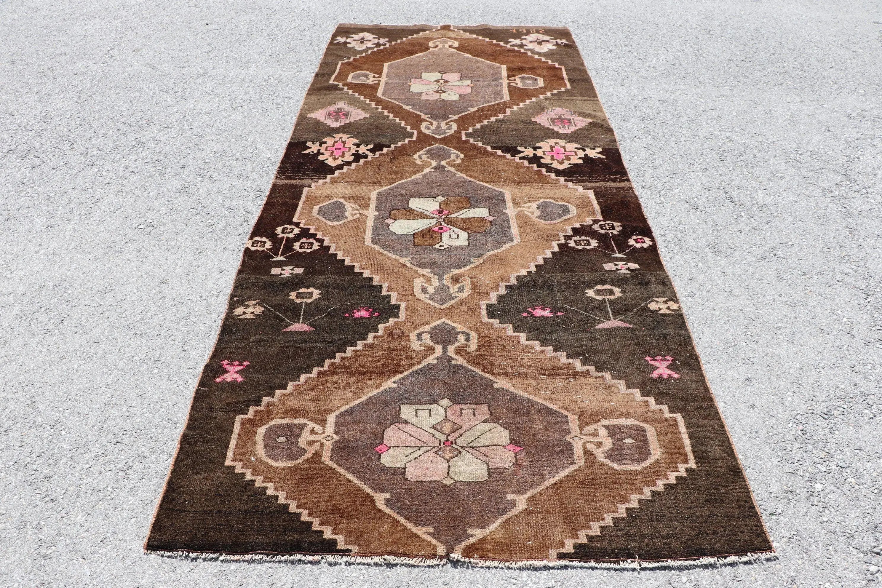 XL Vintage Turkish Accent Area Rug 4.7 x 11 ft