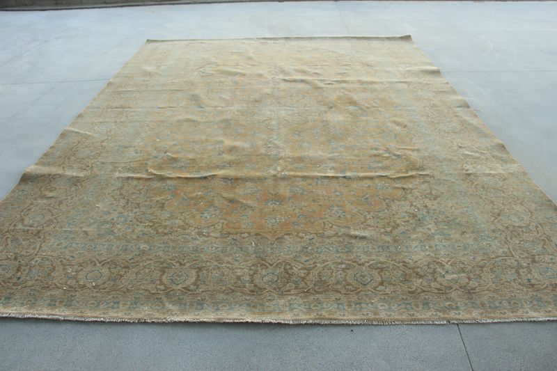 XL Vintage Turkish Accent Area Rug 10.2 x 13.6 ft