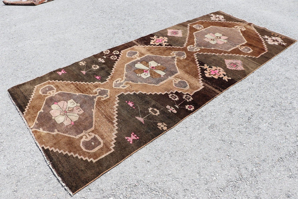 XL Vintage Turkish Accent Area Rug 4.7 x 11 ft