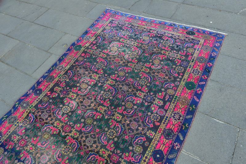 Vintage Persian Accent Area Runner Rug 4.3 x 9.2 ft