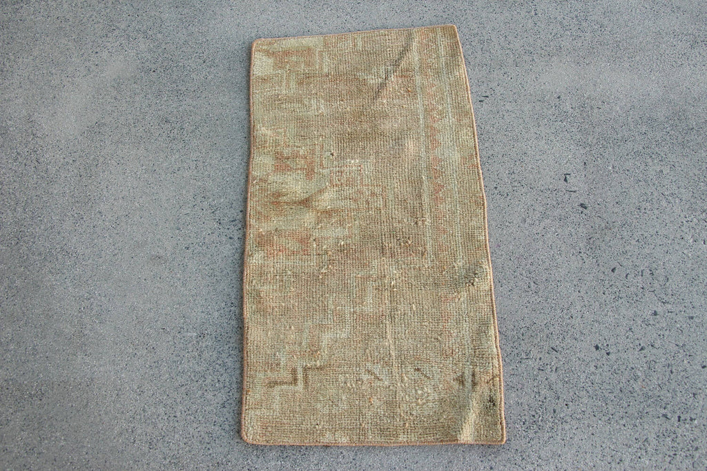 Vintage Turkish Mini Rug 1.4 x 2.9 ft