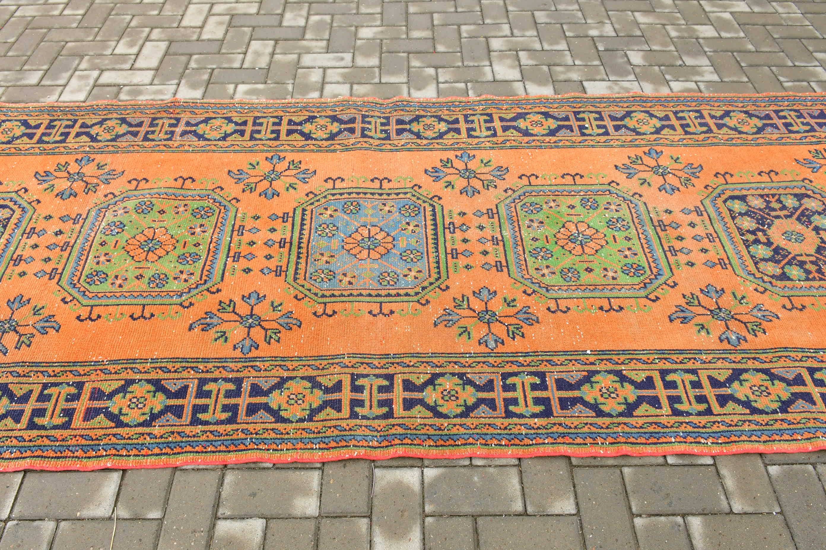 Vintage Turkish Accent Area rug 4.3 x 11.4 ft