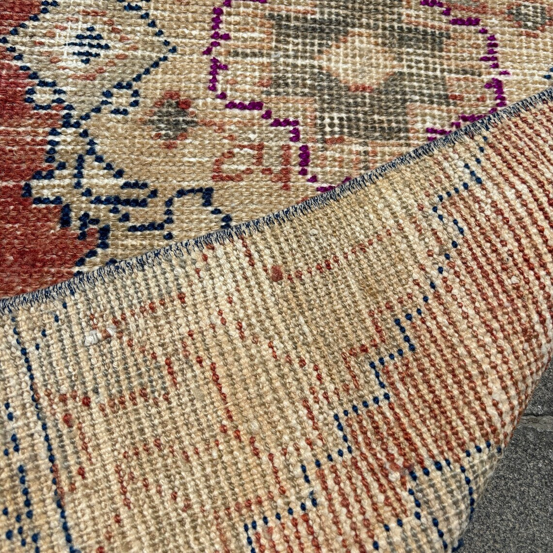 Vintage Turkish Mini Rug 1.3 x 2.8 ft