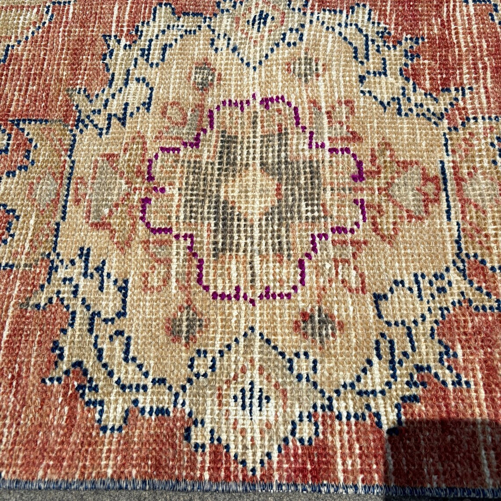Vintage Turkish Mini Rug 1.3 x 2.8 ft