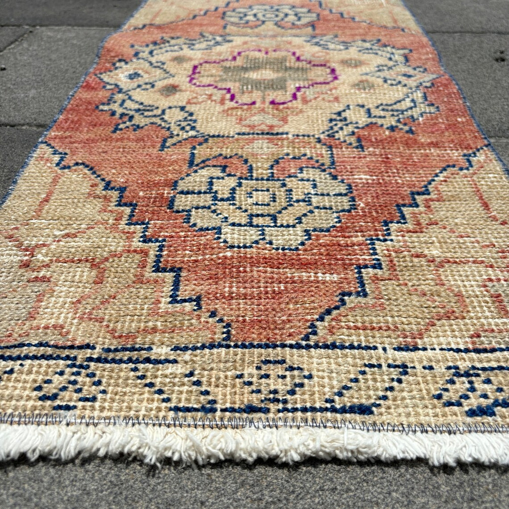 Vintage Turkish Mini Rug 1.3 x 2.8 ft