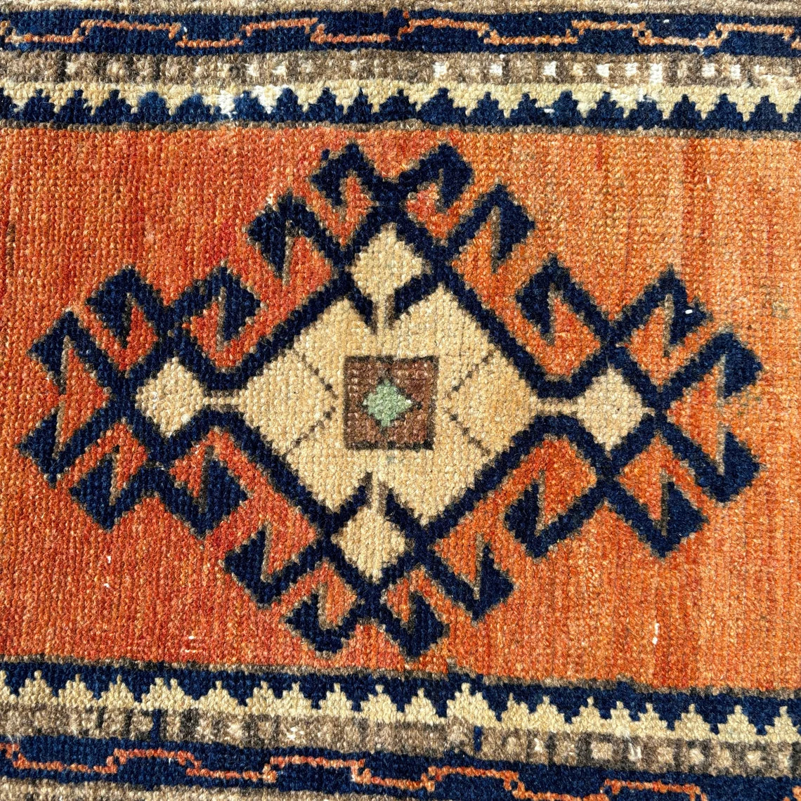 Vintage Turkish Mini Rug 1.4 x 3.1 ft