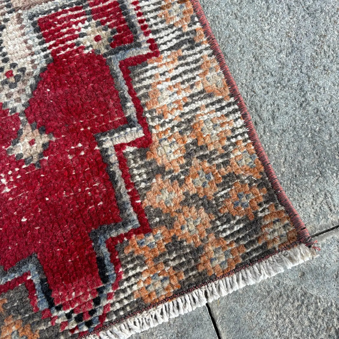 Vintage Turkish Mini Rug 1.1 x 3.2 ft