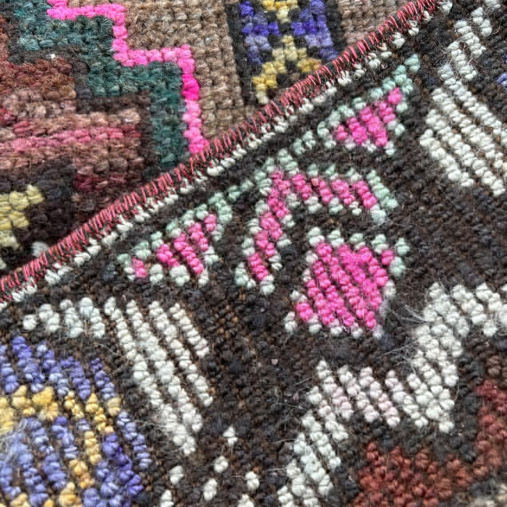 Vintage Turkish Mini Rug 1.3 x 3.1 ft