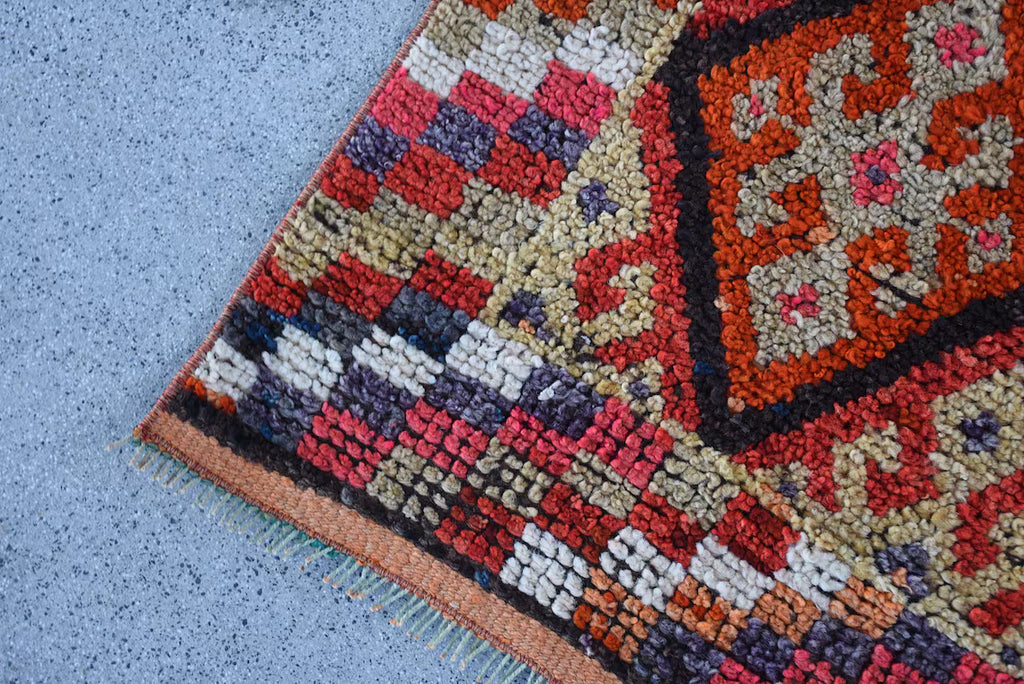 Vintage Turkish Runner Rug 2.5 x 11.3 ft