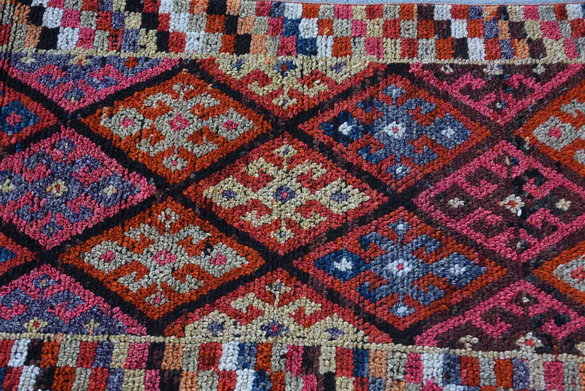 Vintage Turkish Runner Rug 2.5 x 11.3 ft