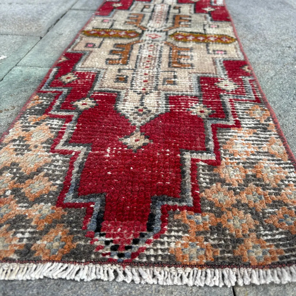 Vintage Turkish Mini Rug 1.1 x 3.2 ft