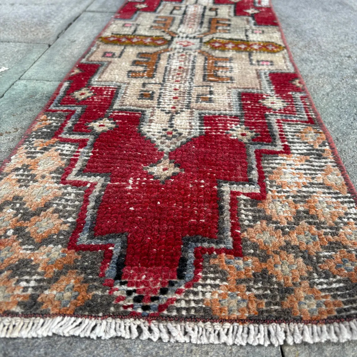 Vintage Turkish Mini Rug 1.1 x 3.2 ft