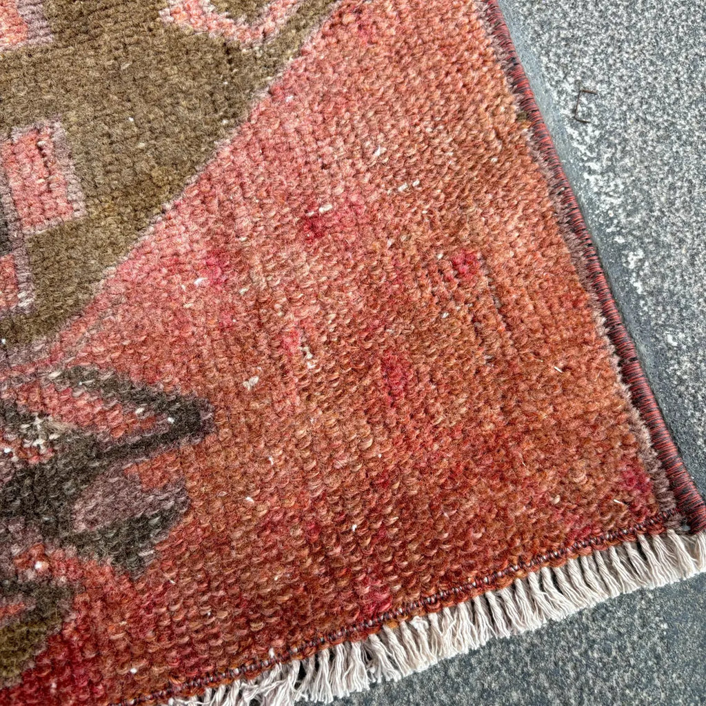 Vintage Turkish Mini Rug 1.3 x 2.8 ft
