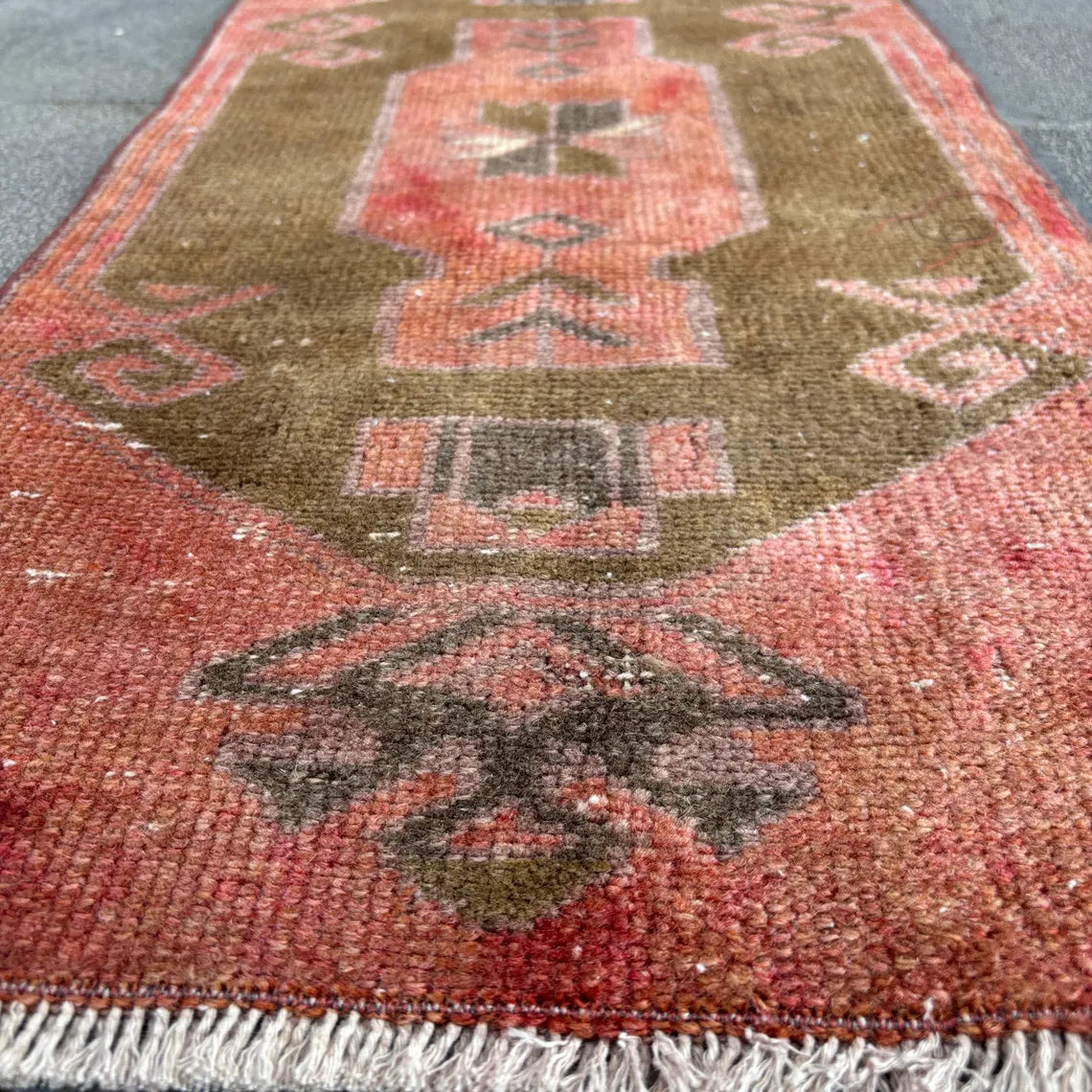 Vintage Turkish Mini Rug 1.3 x 2.8 ft