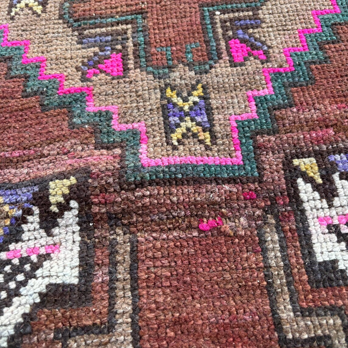 Vintage Turkish Mini Rug 1.3 x 3.1 ft