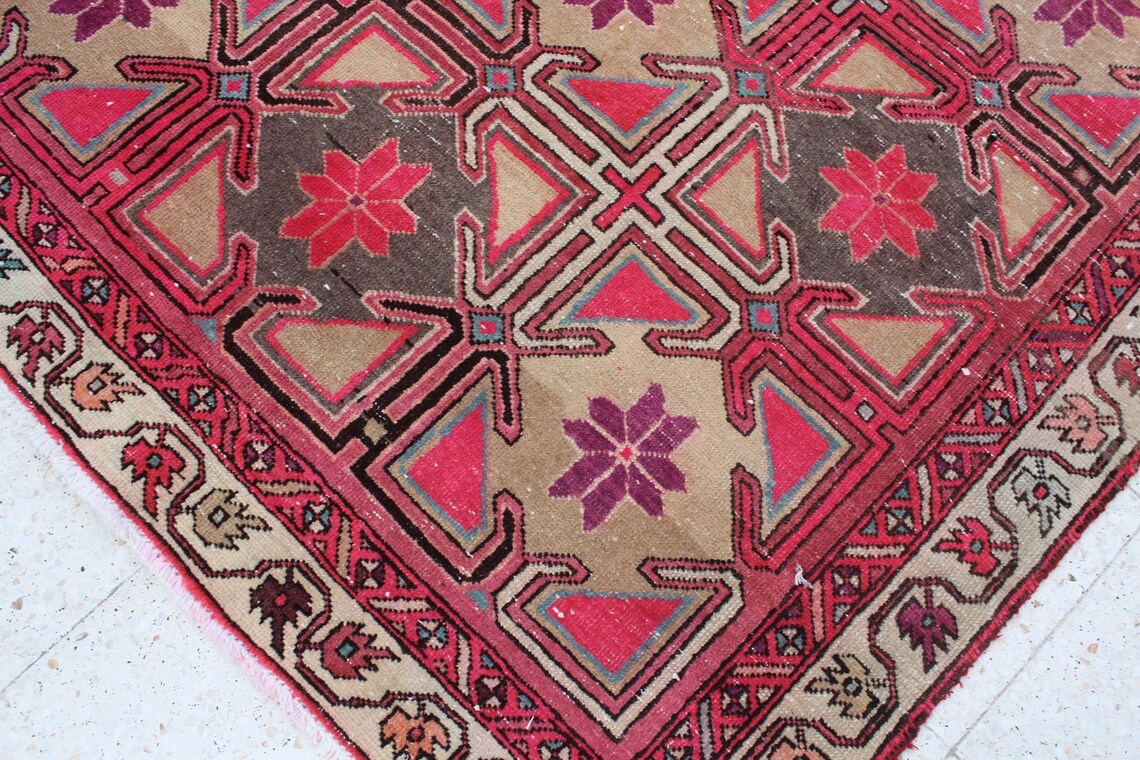 XL Vintage Persian Accent Area Rug 4.8 x 10.3 ft
