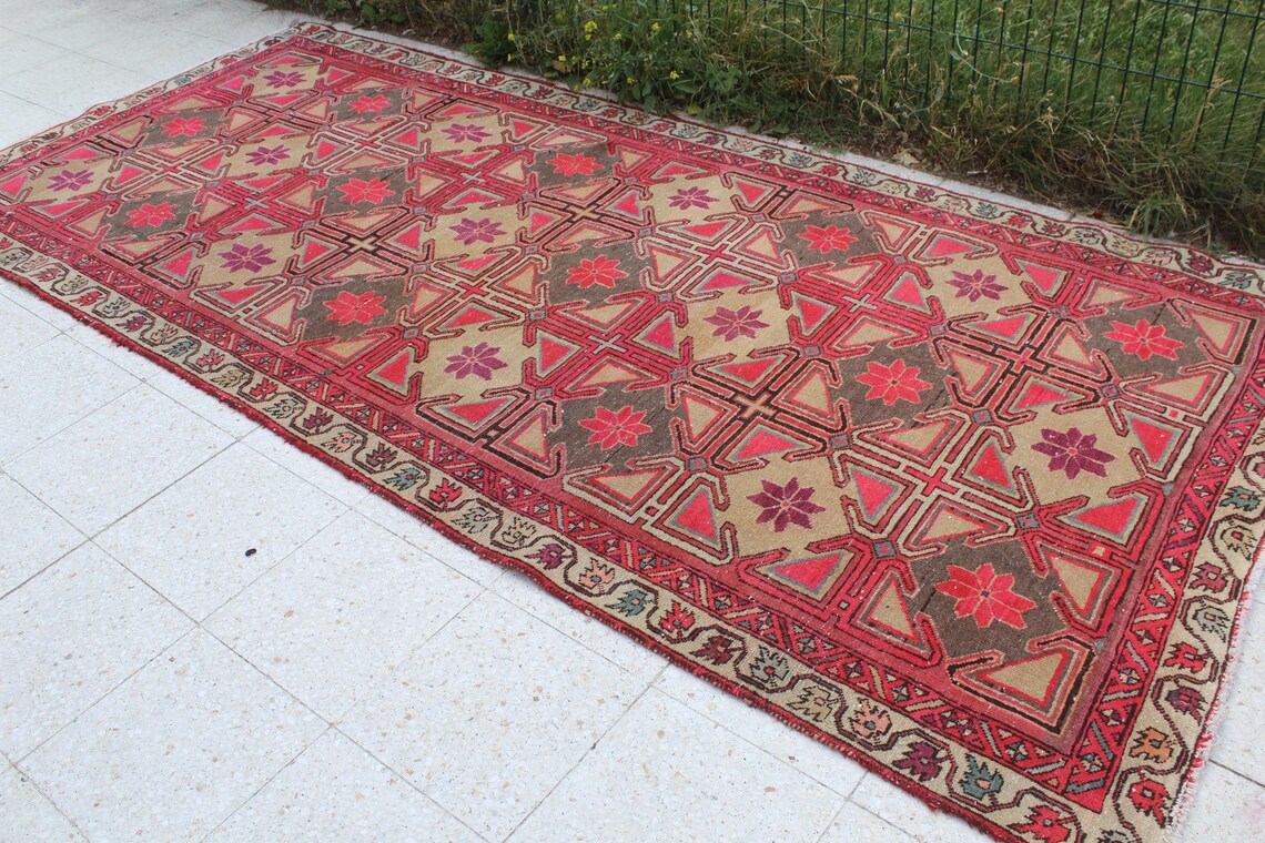 XL Vintage Persian Accent Area Rug 4.8 x 10.3 ft