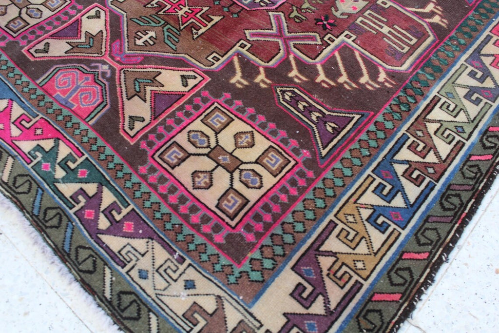 Vintage Persian Accent Area Rug 4.5 x 11.2 ft