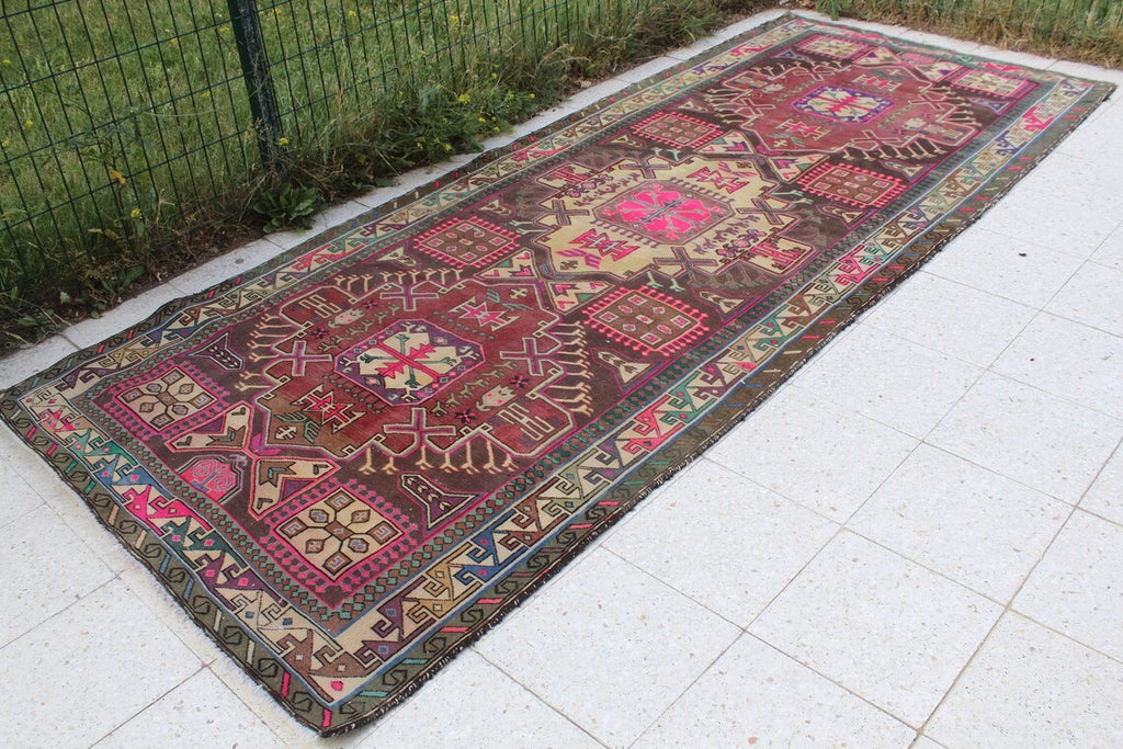 Vintage Persian Accent Area Rug 4.5 x 11.2 ft