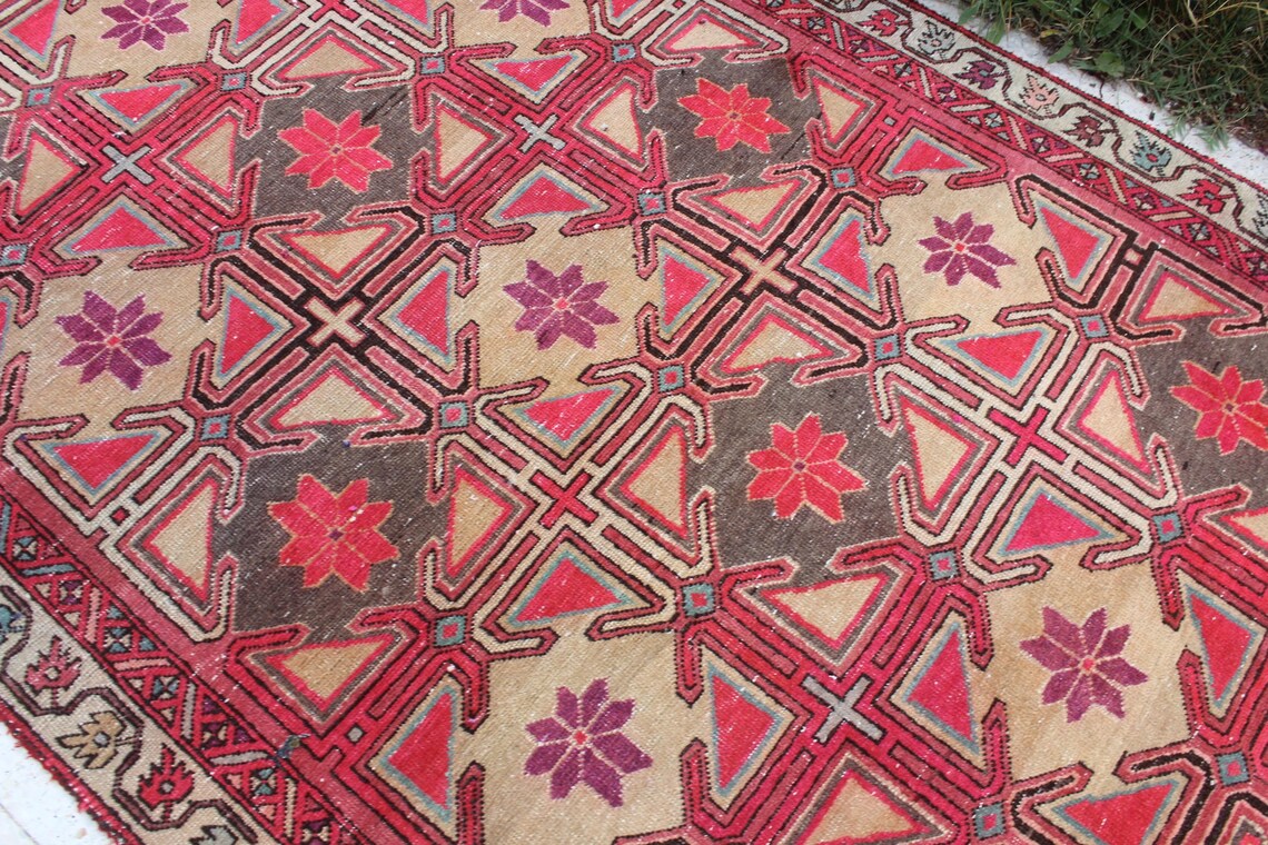 XL Vintage Persian Accent Area Rug 4.8 x 10.3 ft