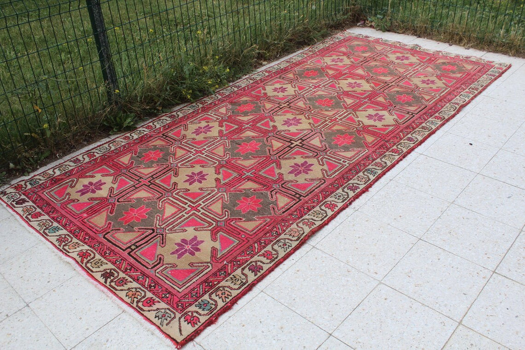 XL Vintage Persian Accent Area Rug 4.8 x 10.3 ft