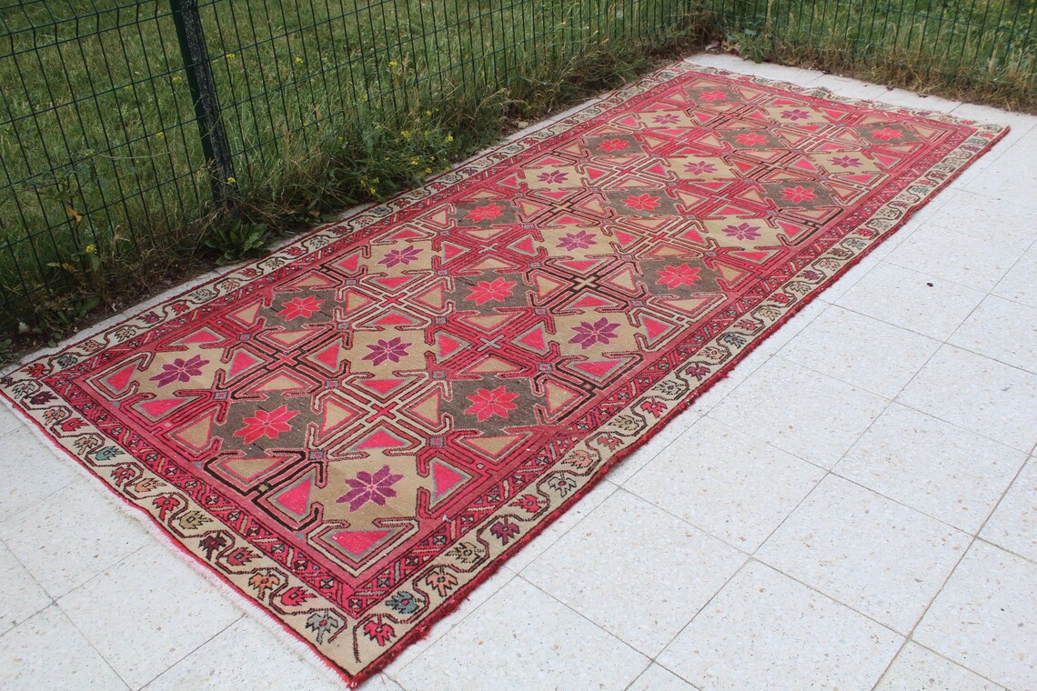 XL Vintage Persian Accent Area Rug 4.8 x 10.3 ft