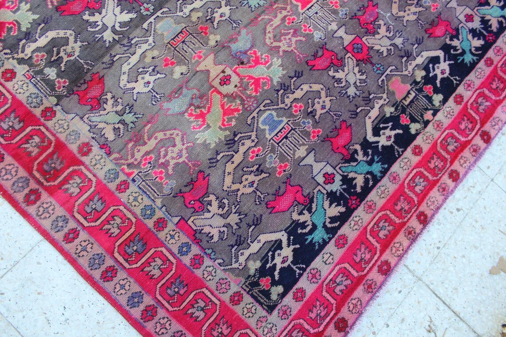 XL Vintage Persian Accent Area Rug 5.3 x 9.6 ft